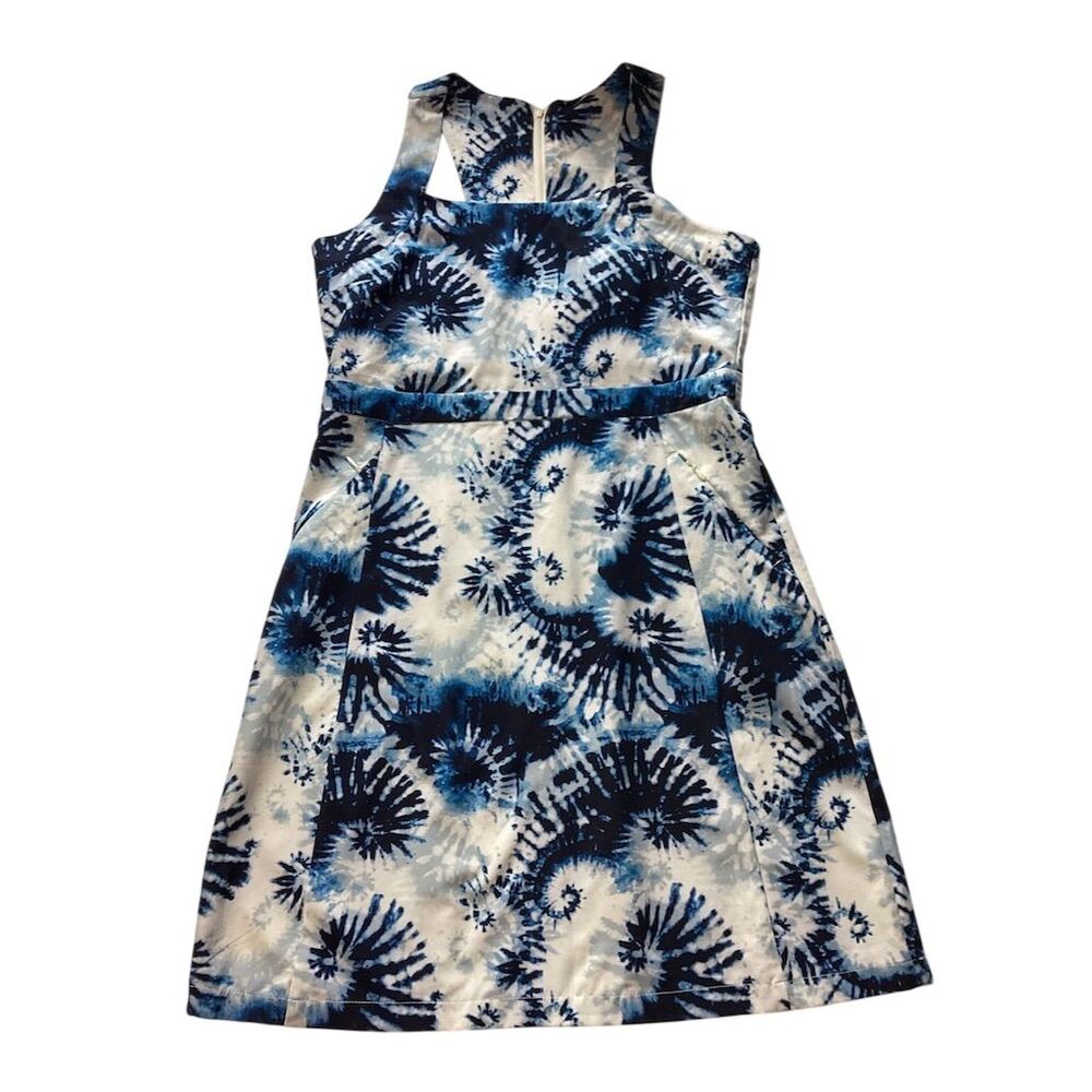 KYODANK Women's M‎ Blue Tie-Dye Sleeveless Active Dress w/ Built-in Bra